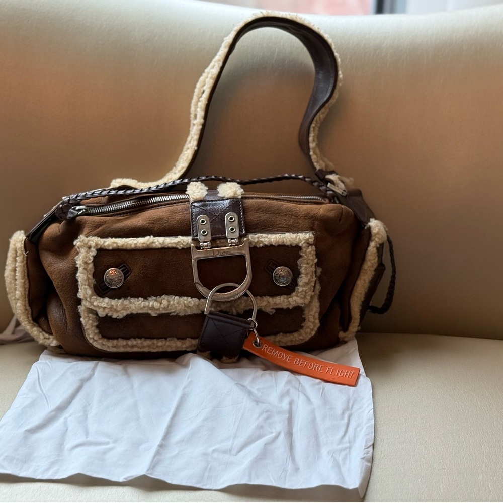 Brown Dior Flight Bag